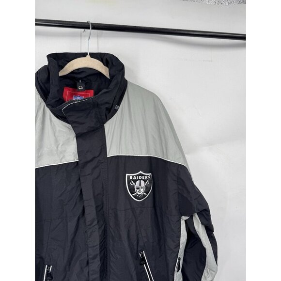 NFL Raiders Team Sports Nylon Jacket Men Large Gray Fan Merch Sportswear - Picture 9 of 11